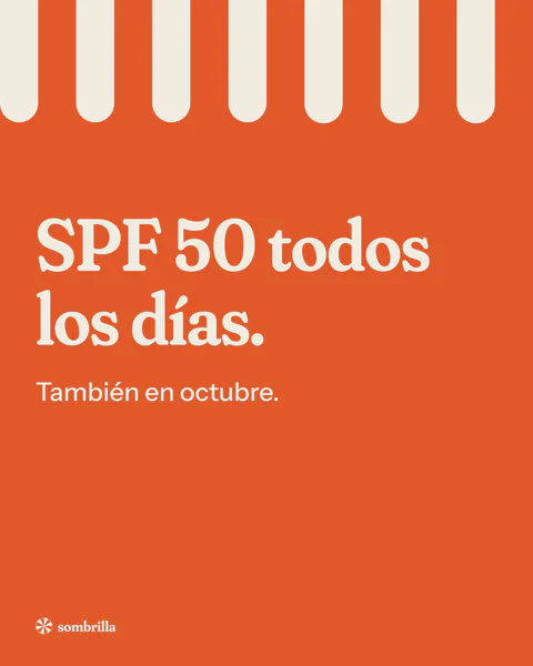 Publicación de Sombrilla: «SPF 50 todos los días. También en octubre»