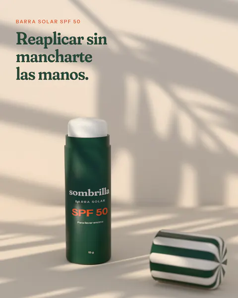 Publicación de Sombrilla con la barra solar: «Reaplicar sin mancharte las manos»