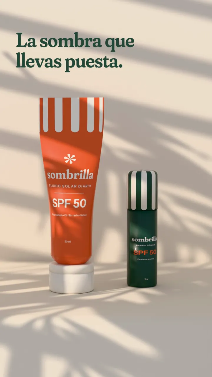 Reel de producto en 3D de Sombrilla: el protector solar entre sombras de hojas